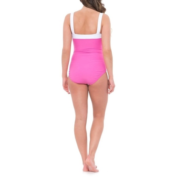 NWT MIRACLESUIT SWIMSUIT Slimming Spectra Bright Pink White Size 16 - Picture 2 of 12